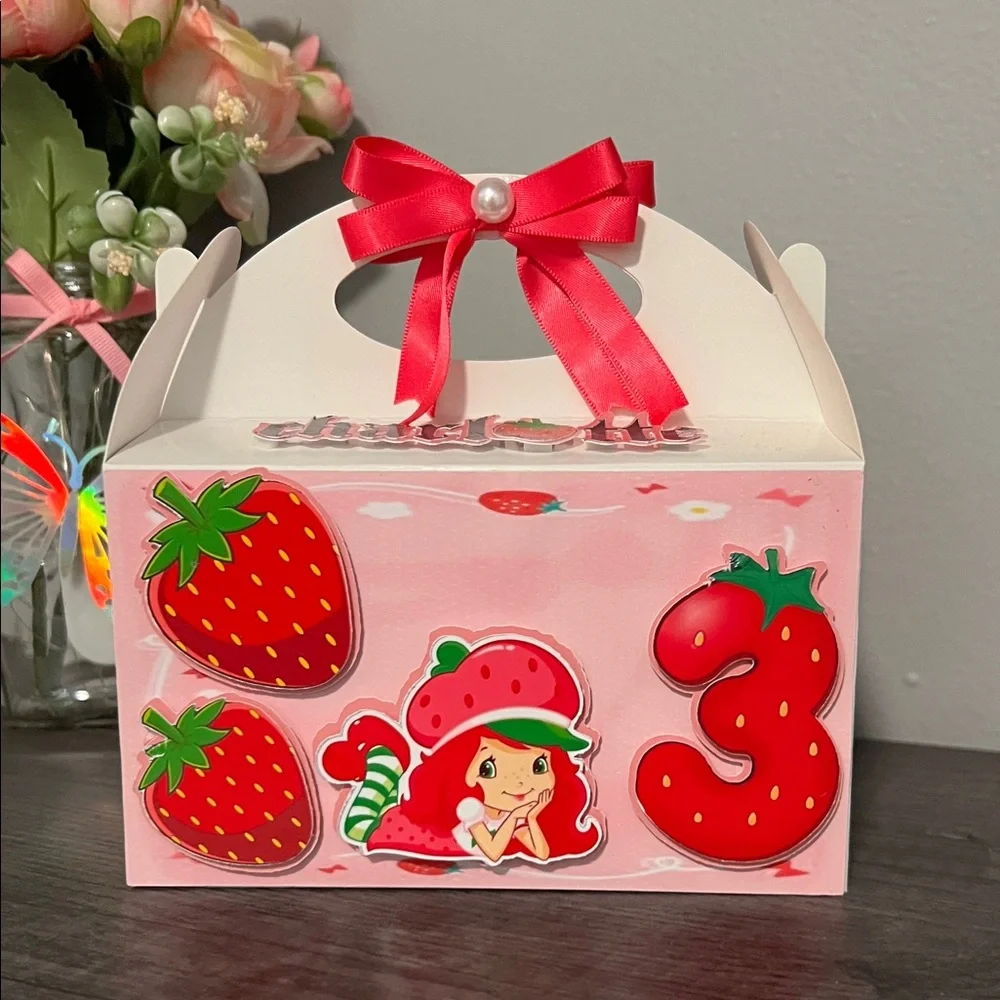 Strawberry-Themed Kids Party Favor Box